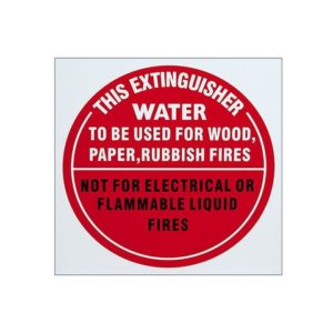 Water extinguisher ID Sign