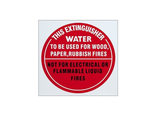 Water extinguisher ID Sign